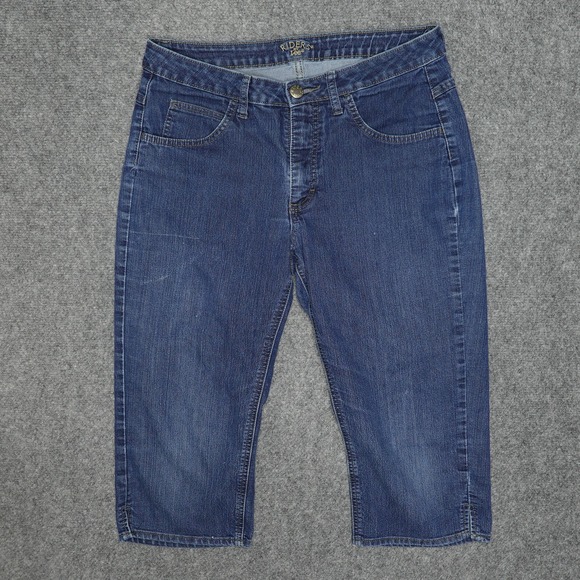 Lee Riders Jeans Womens Capris 32x18 Blue Denim Relaxed Straight Leg Crop Pants - Picture 1 of 9